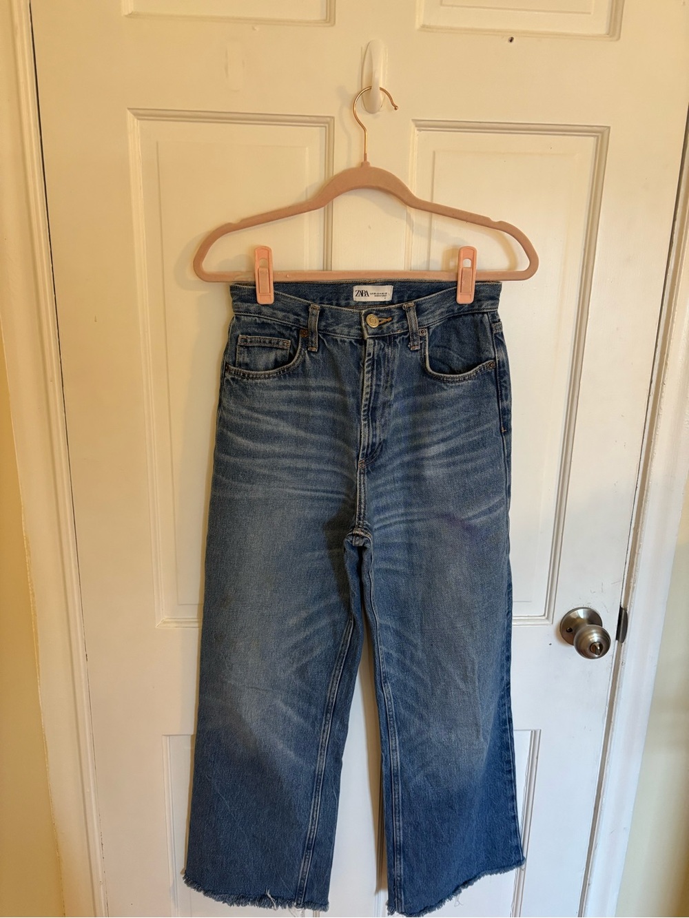 Zara High-Rise Wide-Leg Jeans in Blue Size 4